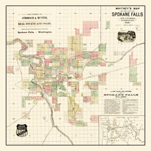 Load image into Gallery viewer, Vintage Map of Spokane Falls, Washington 1890

