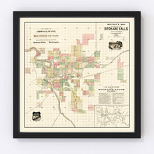 Load image into Gallery viewer, Vintage Map of Spokane Falls, Washington 1890
