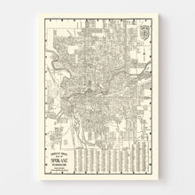 Load image into Gallery viewer, Vintage Map of Spokane, Washington 1920
