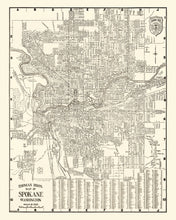 Load image into Gallery viewer, Vintage Map of Spokane, Washington 1920
