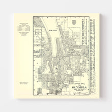 Load image into Gallery viewer, Vintage Map of Olympia, Washington 1920
