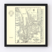 Load image into Gallery viewer, Vintage Map of Olympia, Washington 1920
