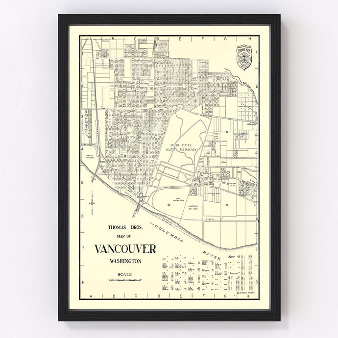 Vintage Map of Vancouver, Washington 1920