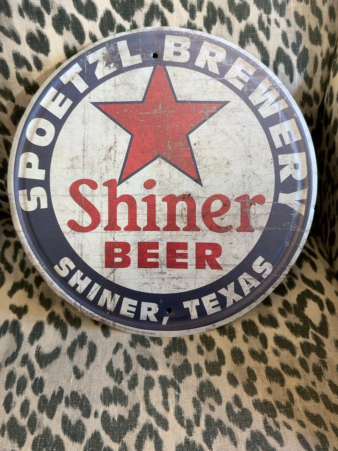 Shiner Beer Round Metal Sign – Spoetzl Brewery Texas