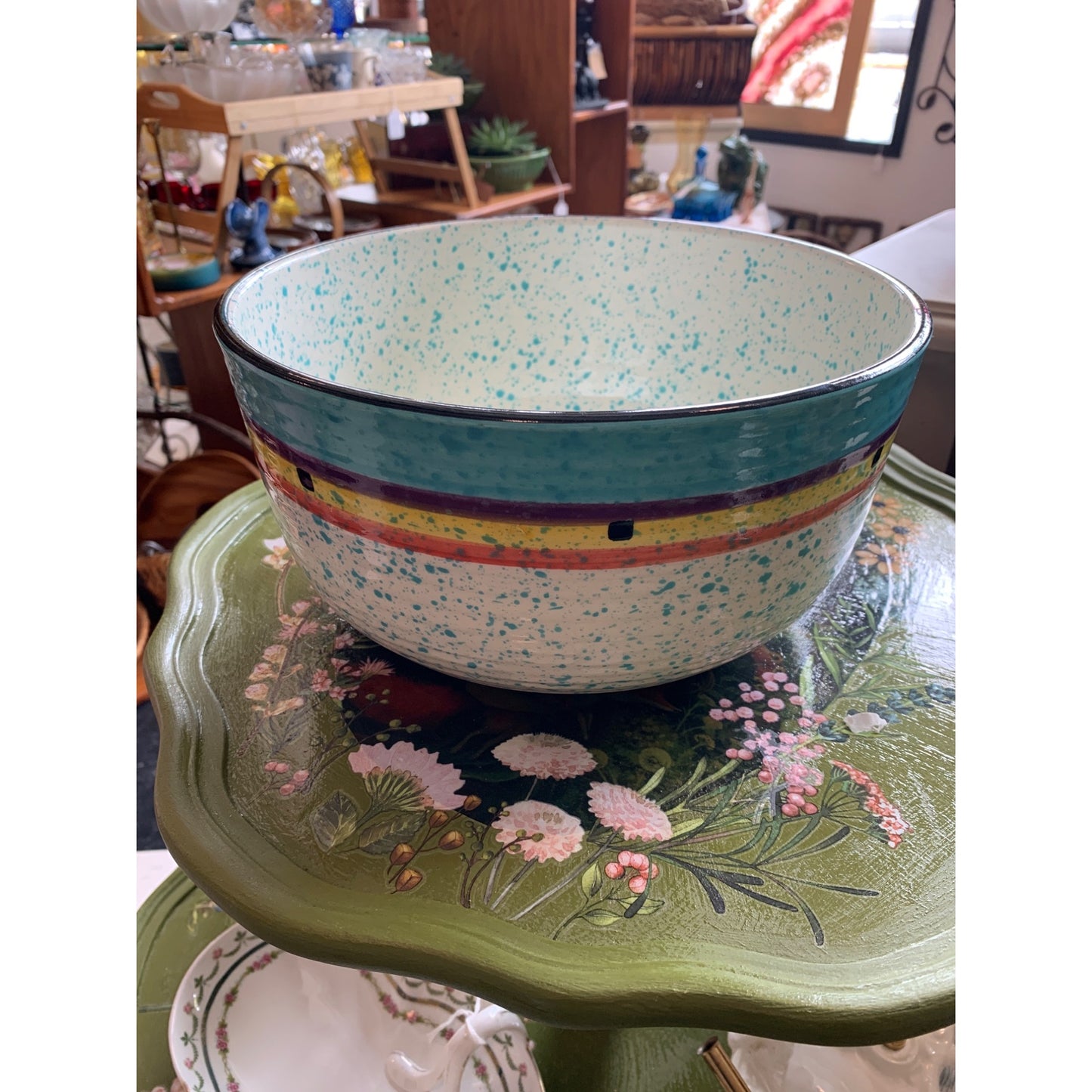 Treasure Craft Paradise Mixing Bowl Southwest Speckled Stoneware Pottery Preowned