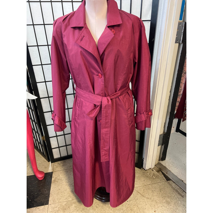 Vintage London Towne Pink Lavender Light Double Breasted Trench Style Rain Coat