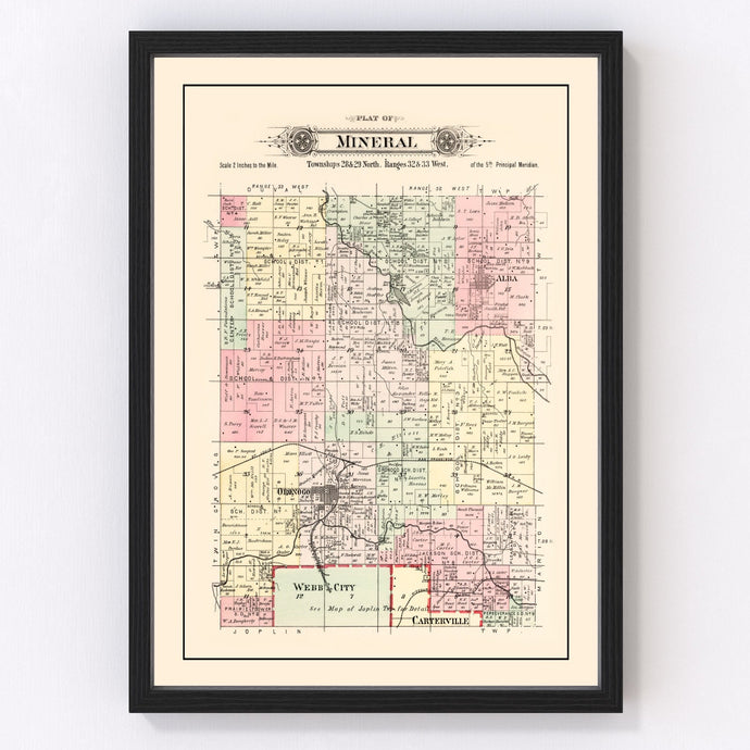 Vintage Map of Mineral Township, Washington County, Missouri 1895
