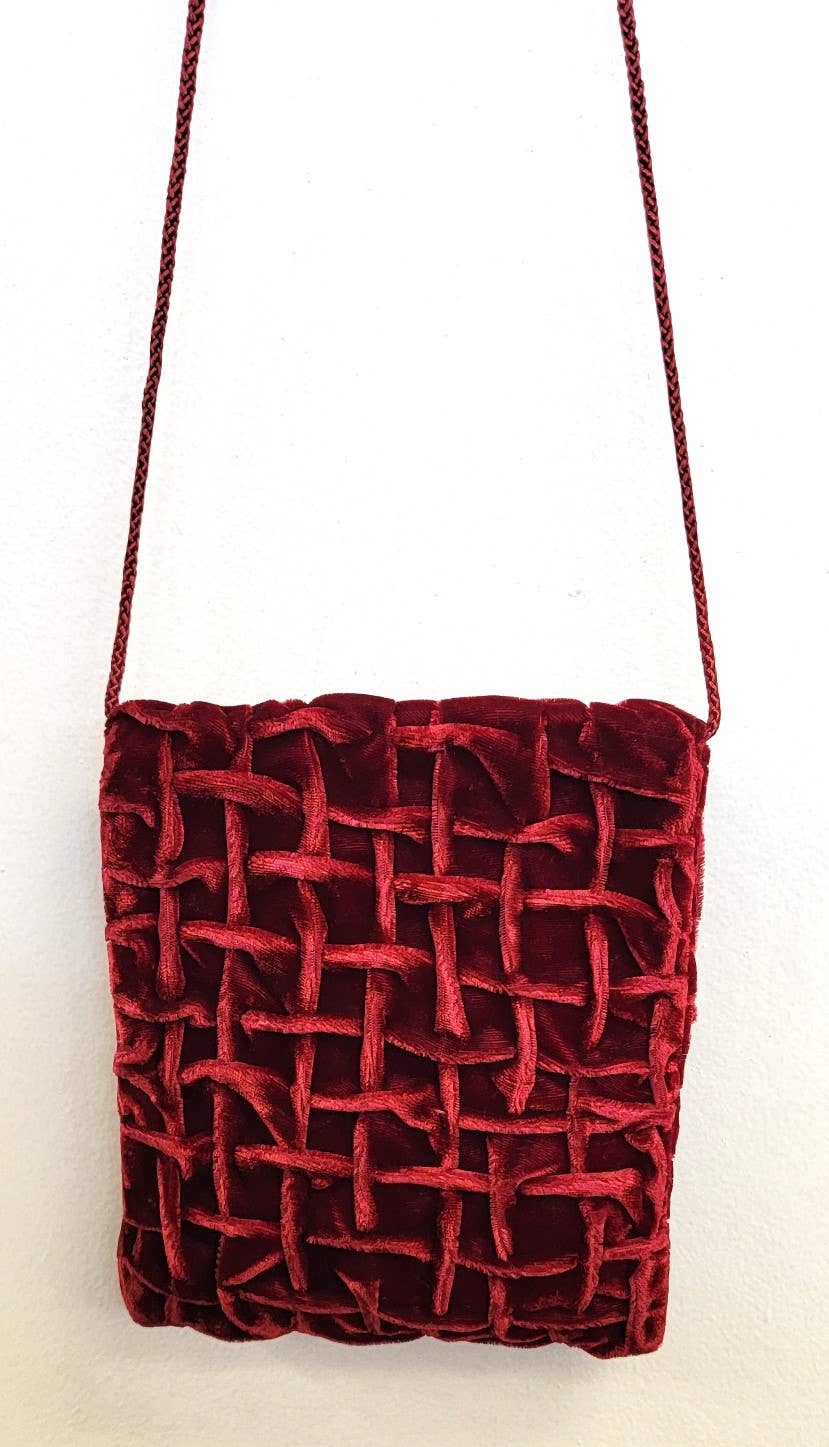 Ricki designs - VELVET PUCKERED SMALL CROSSBODY BAG
