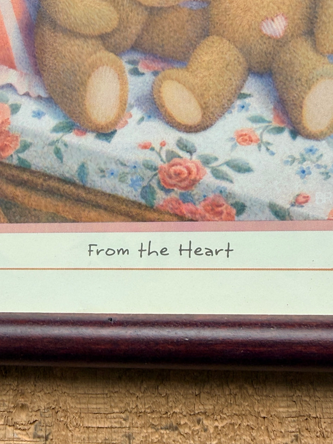 Vintage “From the Heart” Teddy Bear Framed Print