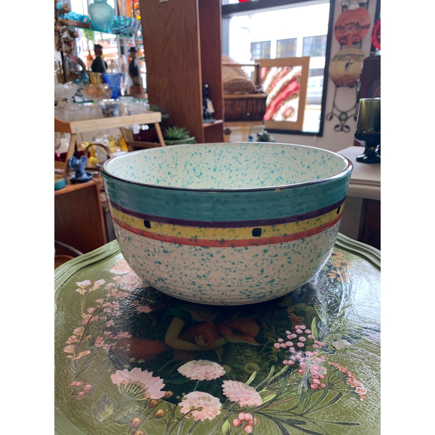 Treasure Craft Paradise Mixing Bowl Southwest Speckled Stoneware Pottery Preowned