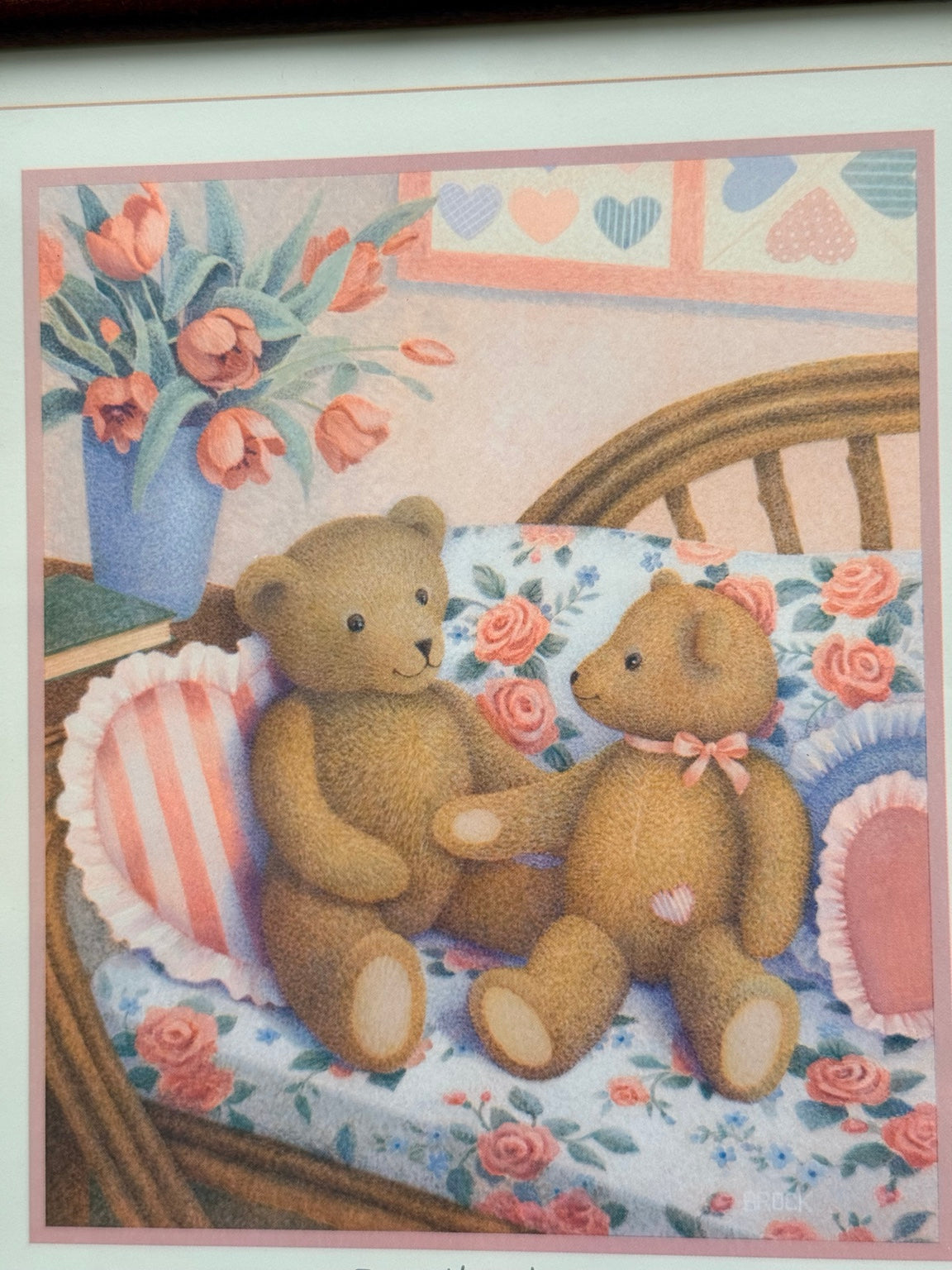 Vintage “From the Heart” Teddy Bear Framed Print