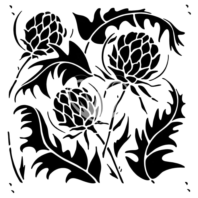 Artichokes And Leaves – Posh Chalk Stencil From The House Of Mendes 11.8 x 11.8 in