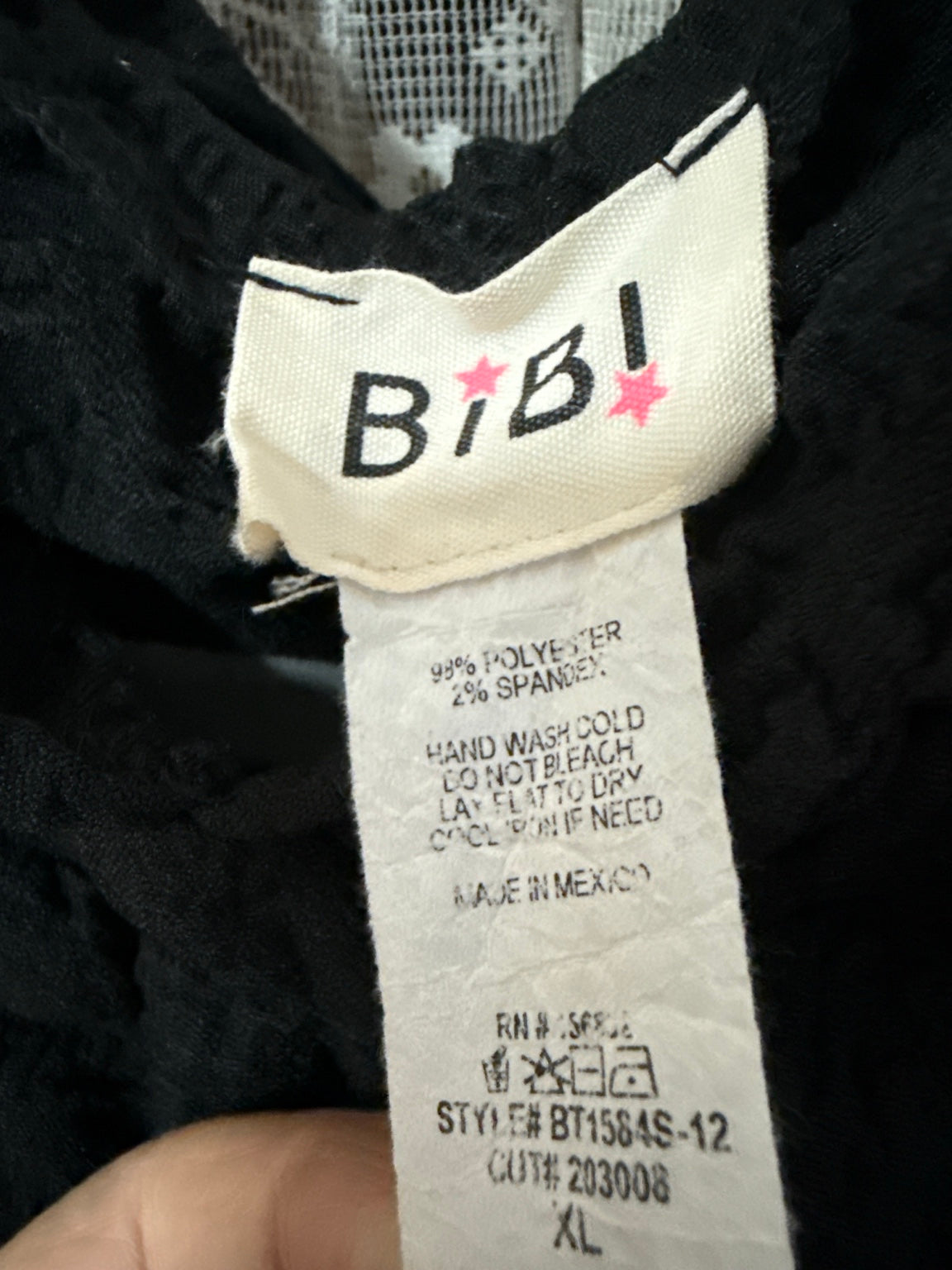 Bibi Black Textured Waffle Knit Hoodie | Oversized Bubble Texture Pullover | XL