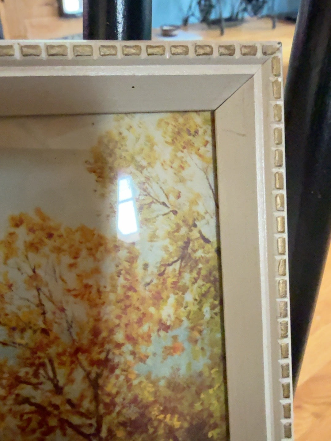 Vintage Framed Mountain Lake Landscape Print with Sheep