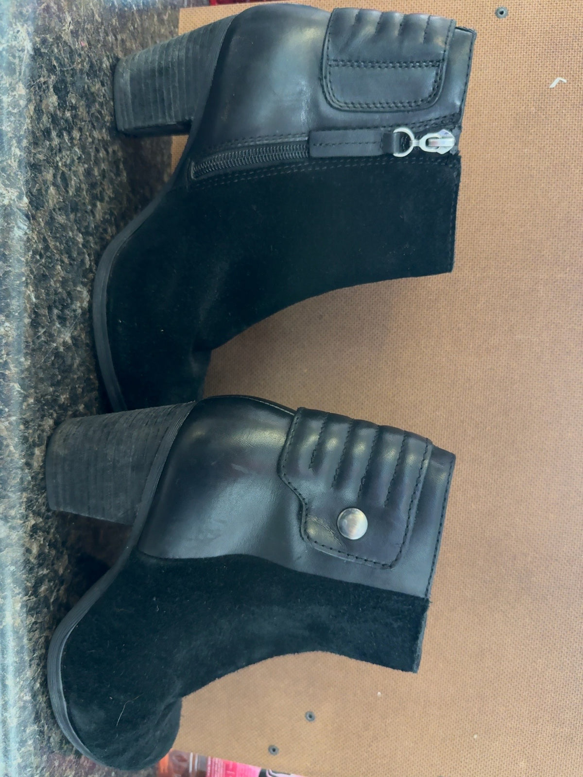 Clarks Tamitha Key Black Suede Leather Ankle Boots Women’s 7 M