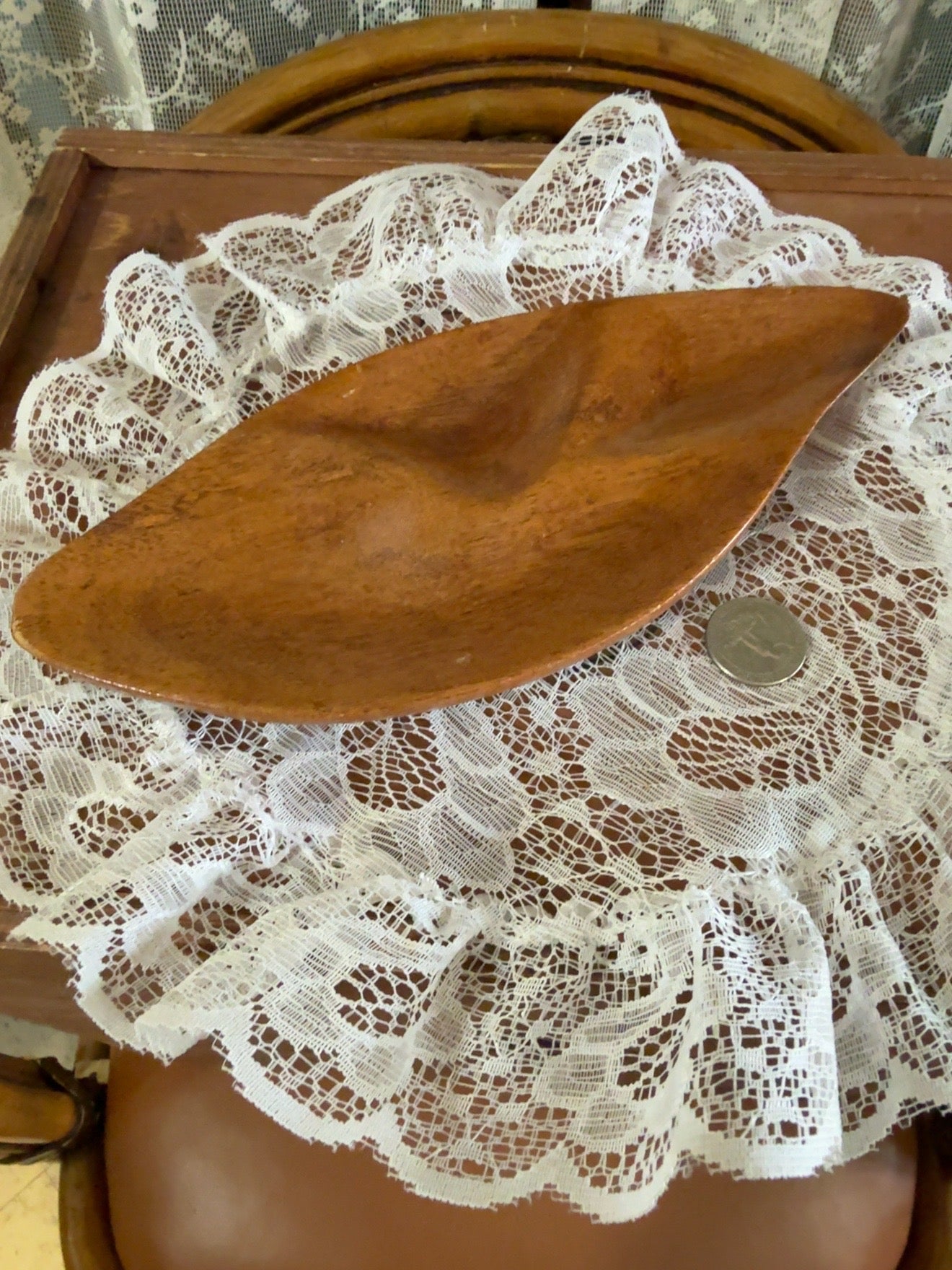 Vintage Mid-Century Monkeypod Wood Divided Serving Tray – Three Compartments