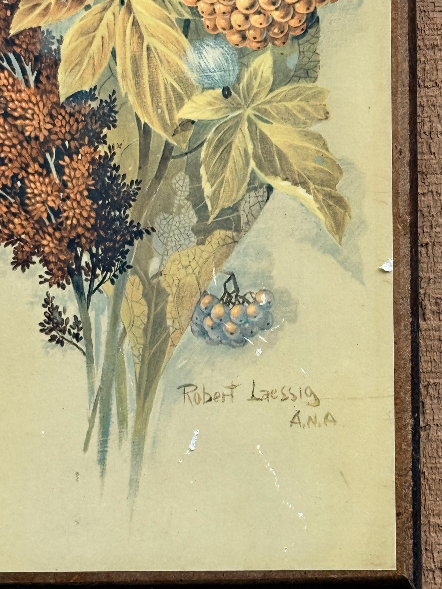 Vintage Robert Laessig Milkweed Botanical Wood Panel Print | Mid-Century Floral Wall Art
