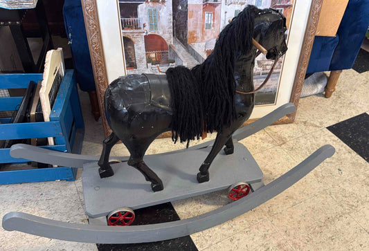 Vintage Rocking Horse with Modifications Mid 20th Century