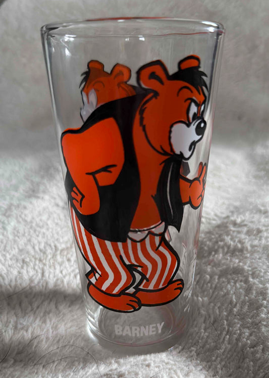 1975 Vintage Pepsi Collectible Looney Tunes Glass Tumbler "Barney Bear"