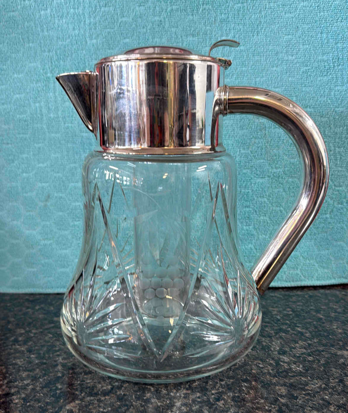 Vintage West German Oversized Cut Crystal Serving Pitcher