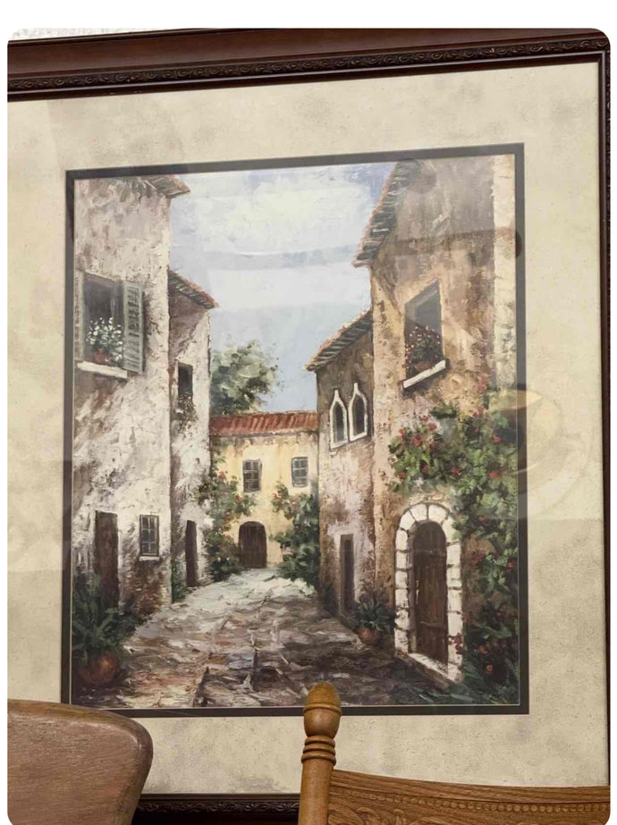 Framed Print of a Mediterranean Village Scene