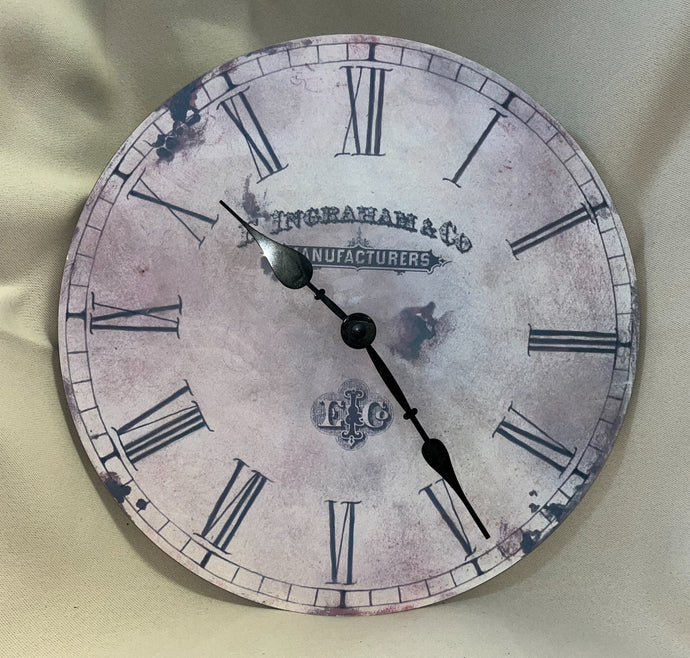 Modern E. Ingraham & Co Vintage Style Clock with Black Roman Numerals