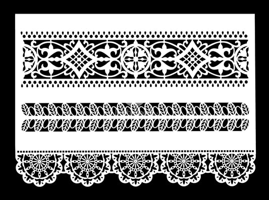 Posh Chalk Stencil Lace Border 9.8 x 14 in