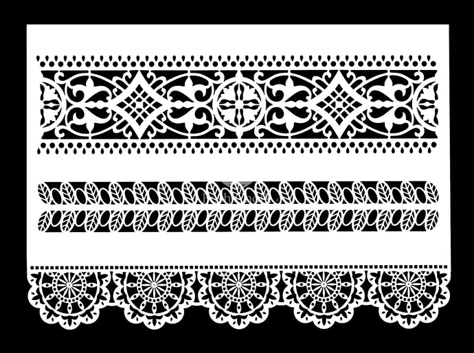 Posh Chalk Stencil Lace Border 9.8 x 14 in