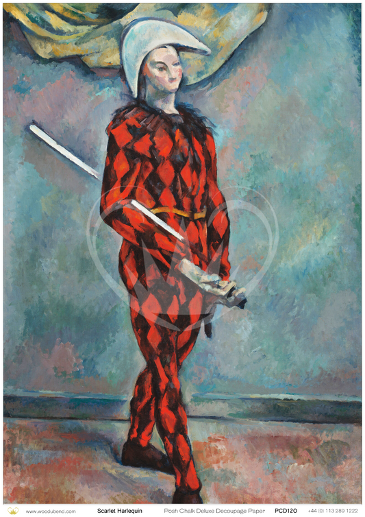 Scarlet Harlequin A1 Posh Chalk Deluxe Decoupage - A1 = 23-3/8″ x 33-1/8″ (84cm x 60cm)