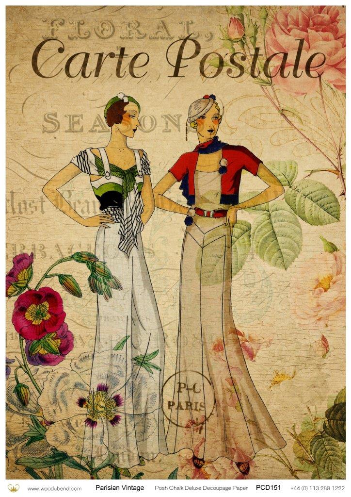 Parisian Vintage Posh Chalk Deluxe Decoupage - A1 23-3/8" x 33-1/8" in