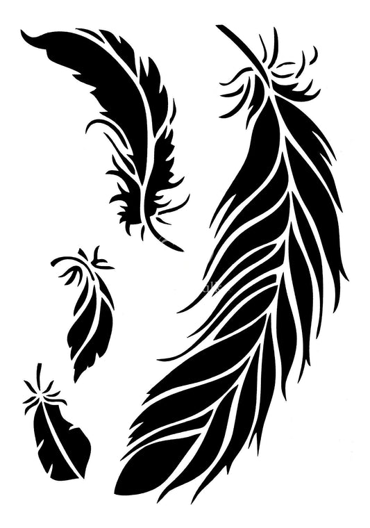 Posh Chalk Stencil Post Feathers 30x30cm