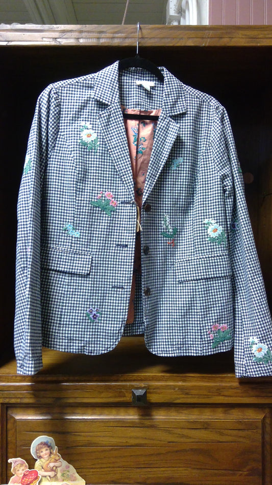 Checkered Embroidered Jacket