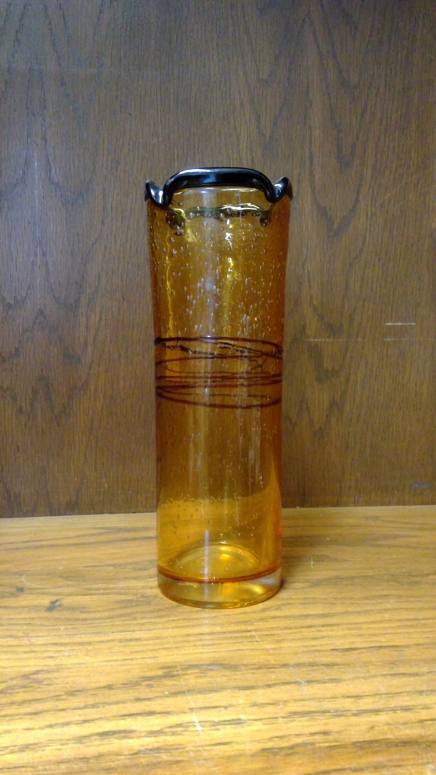 Vintage Studio blown Amber Vase