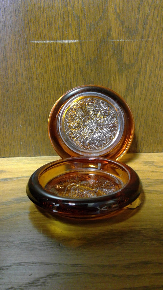 Vintage Amber Coasters 2pc