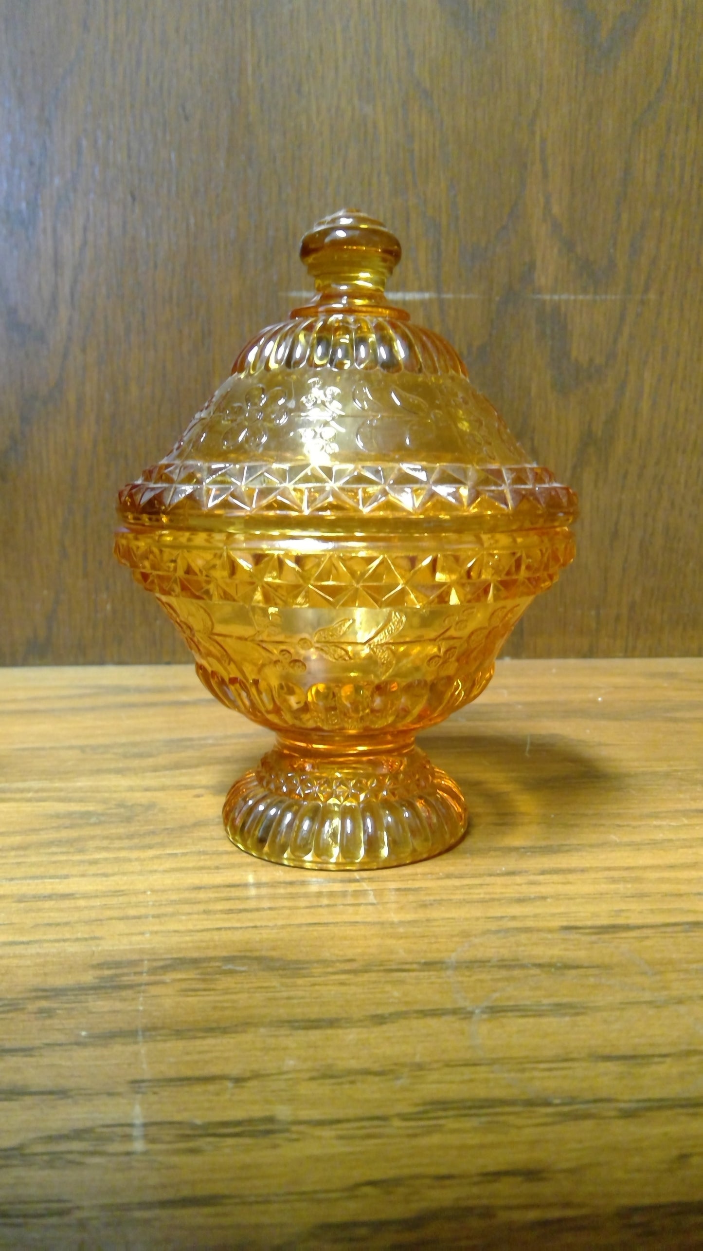 Amber Wildflower Candy Dish