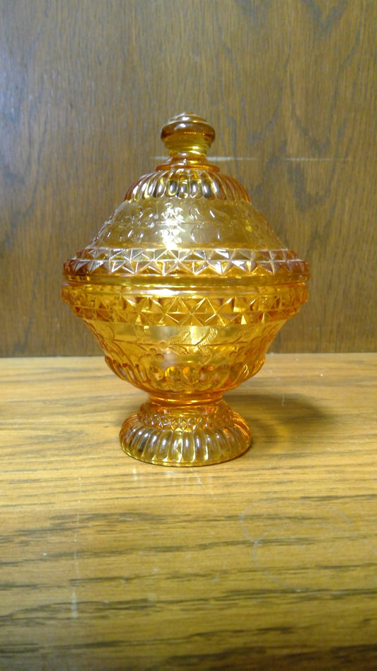 Amber Wildflower Candy Dish