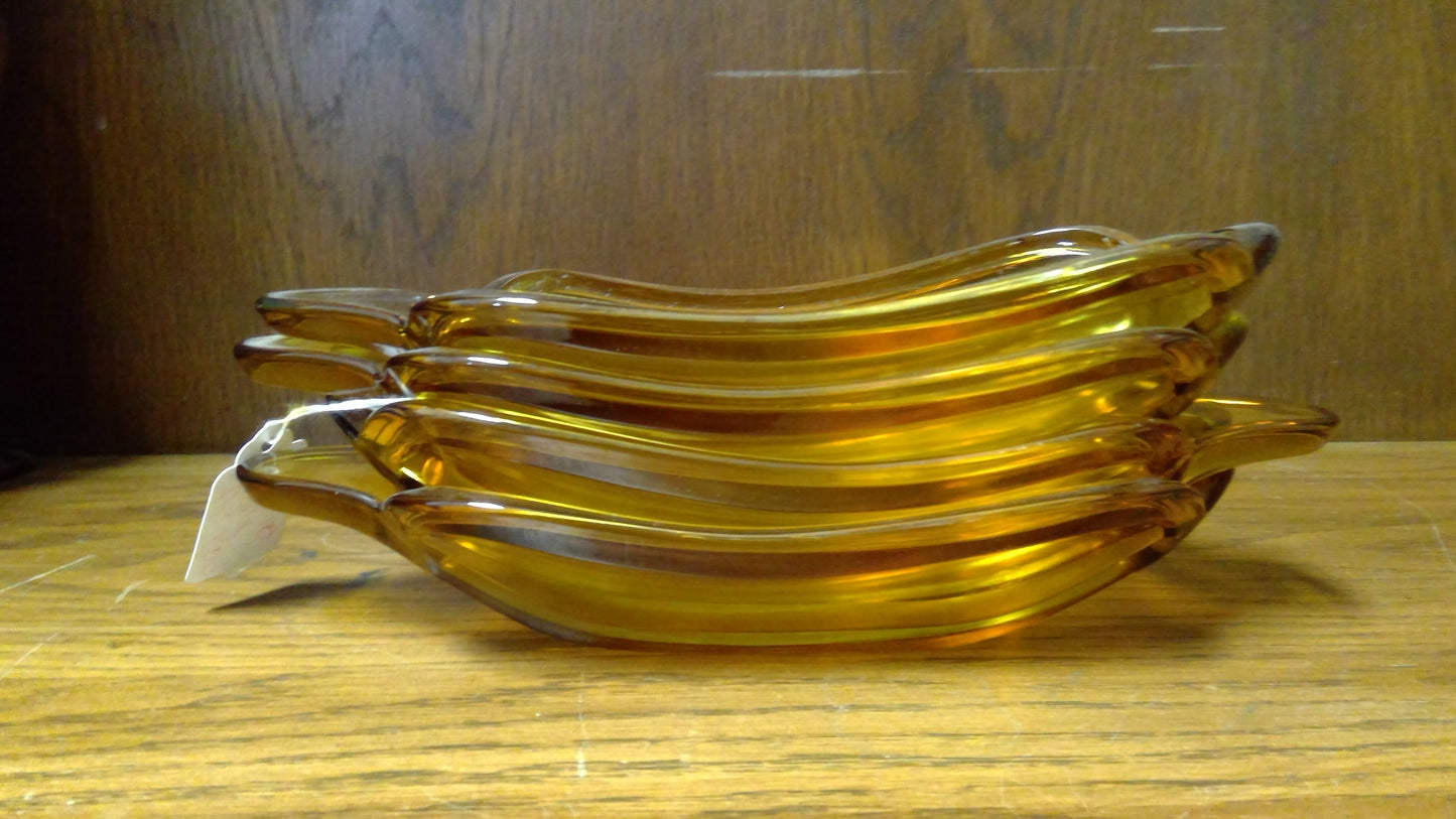 4pc Amber Banana Split bowl