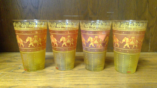 Vintage Elephant Glasses 4pc Set