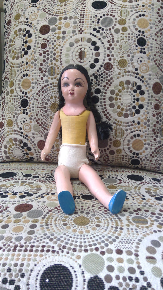 handmade 1920's wooden doll
