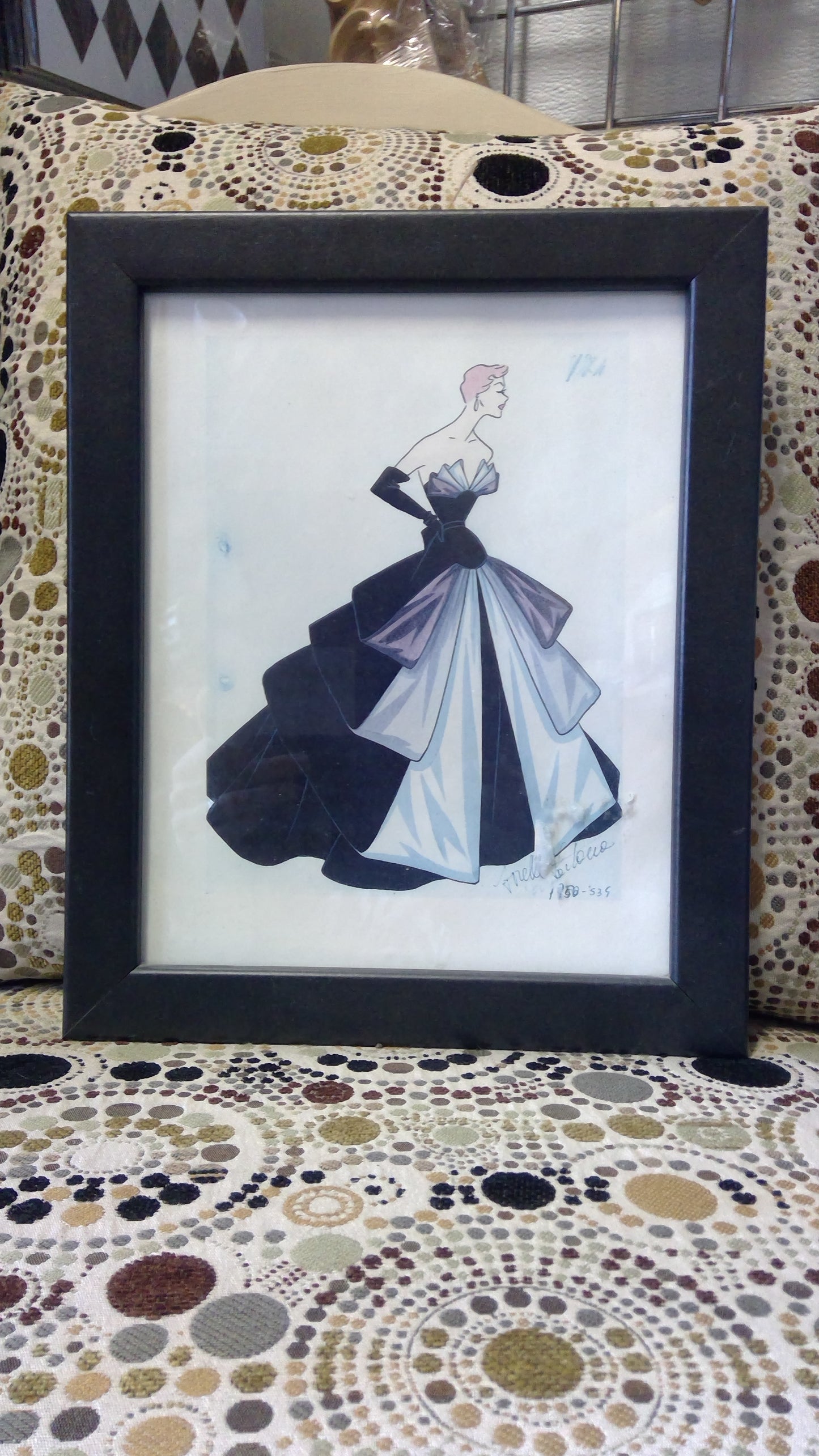 Framed Vintage Fasion sketch