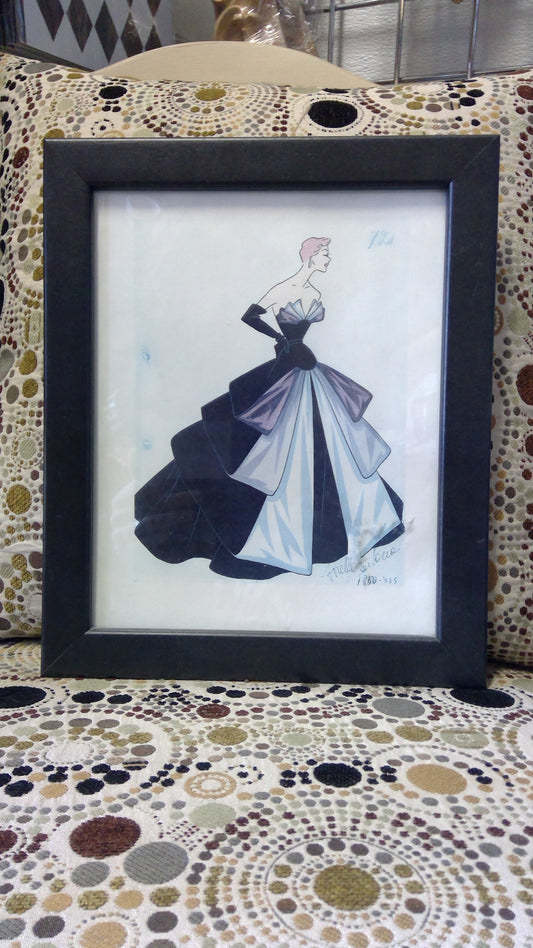 Framed Vintage Fasion sketch