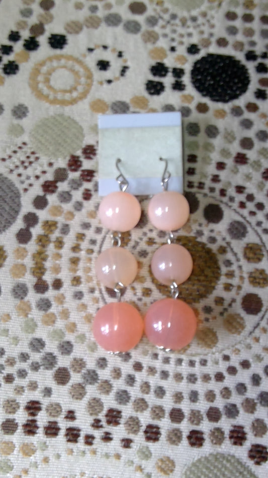 Pink Opal Bead Earrings