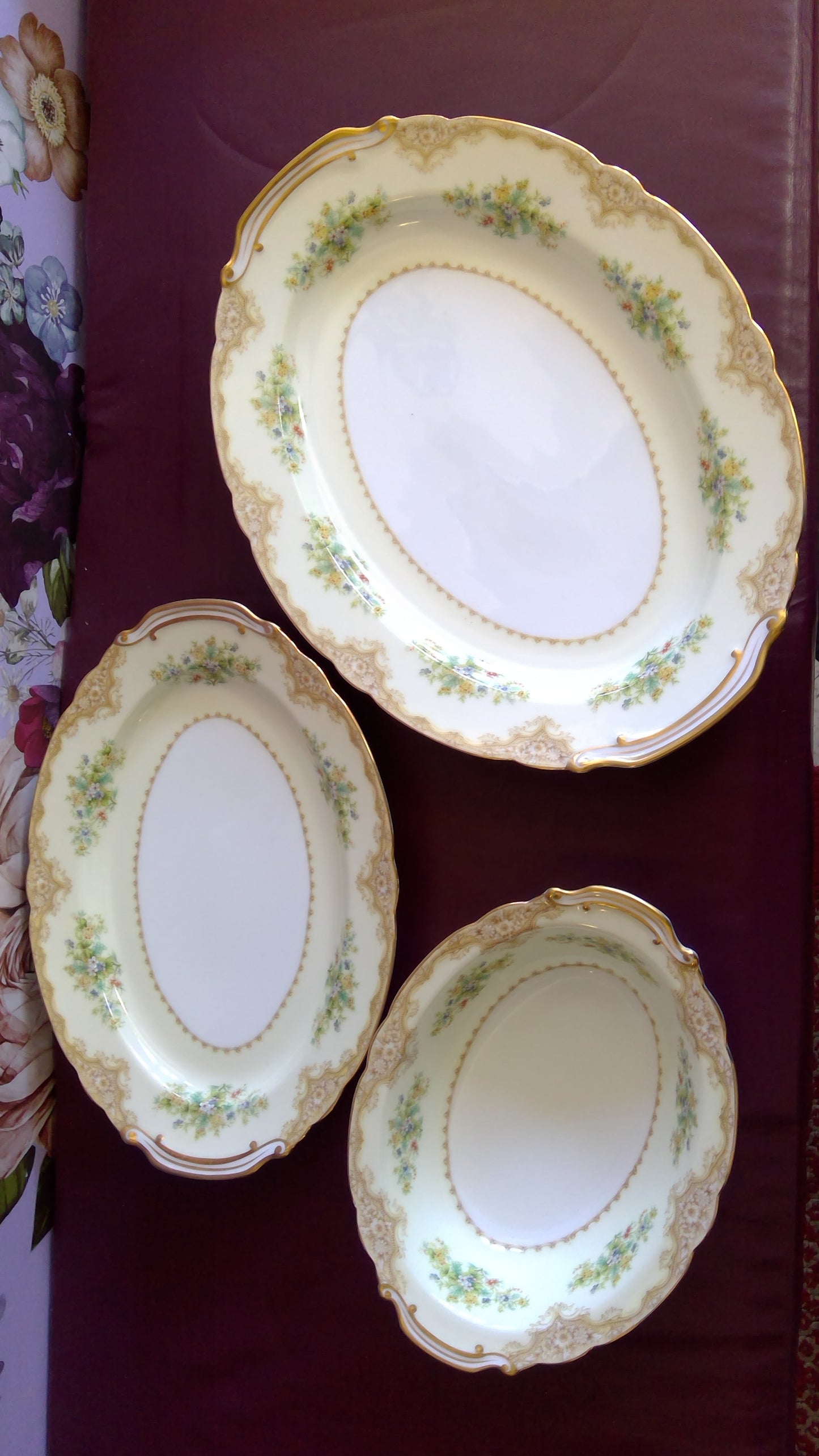 (3 pcs) Serving Platters and Bowl Noritake Iris