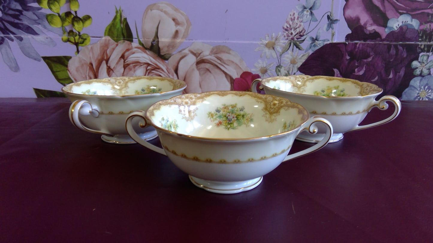 3pc Cream bowls Noritake Iris