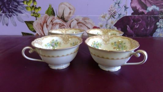 4pc Teacups Noritake Iris