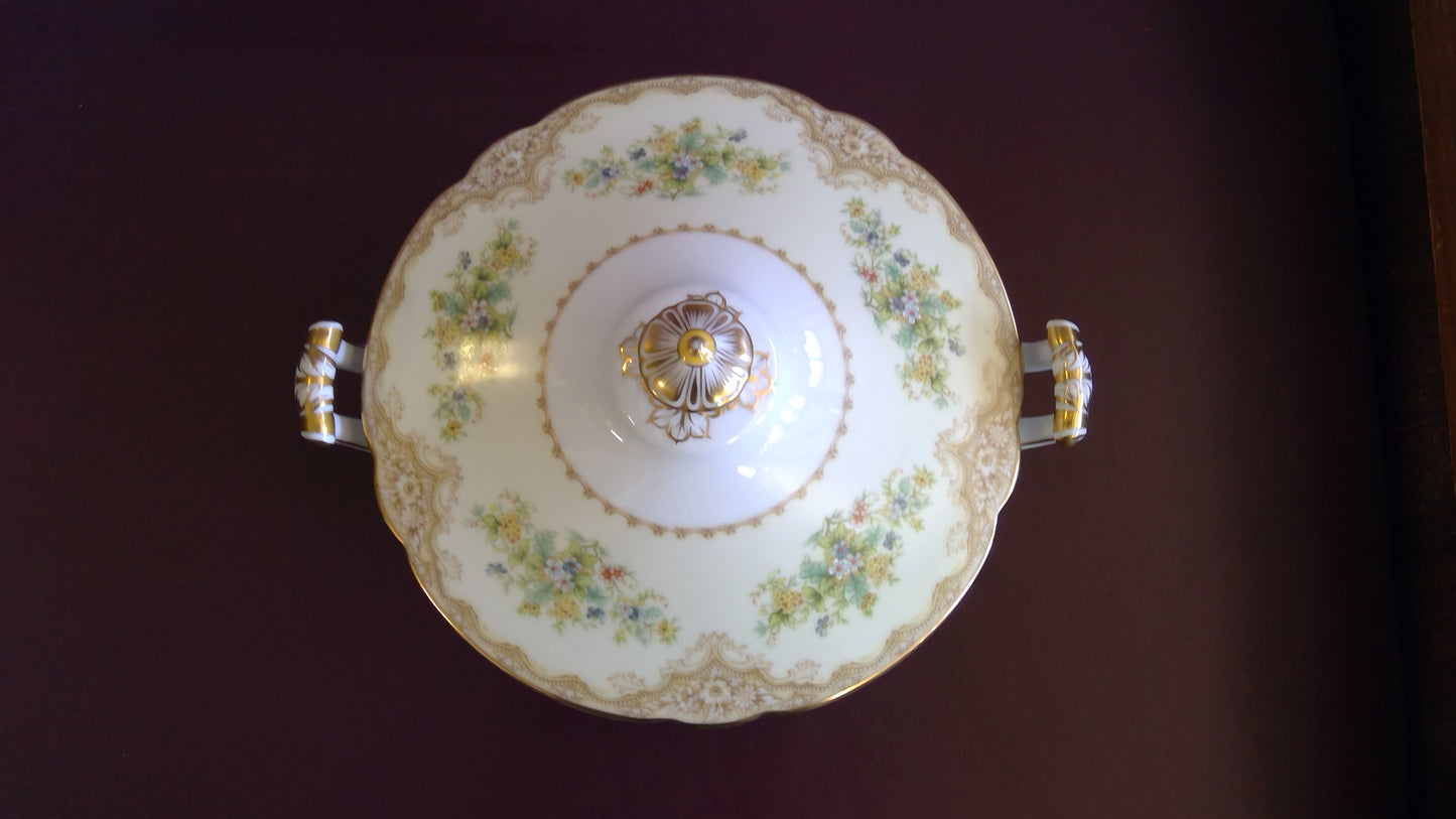 2 pc Dinner Bowls, One with lid. Noritake Iris