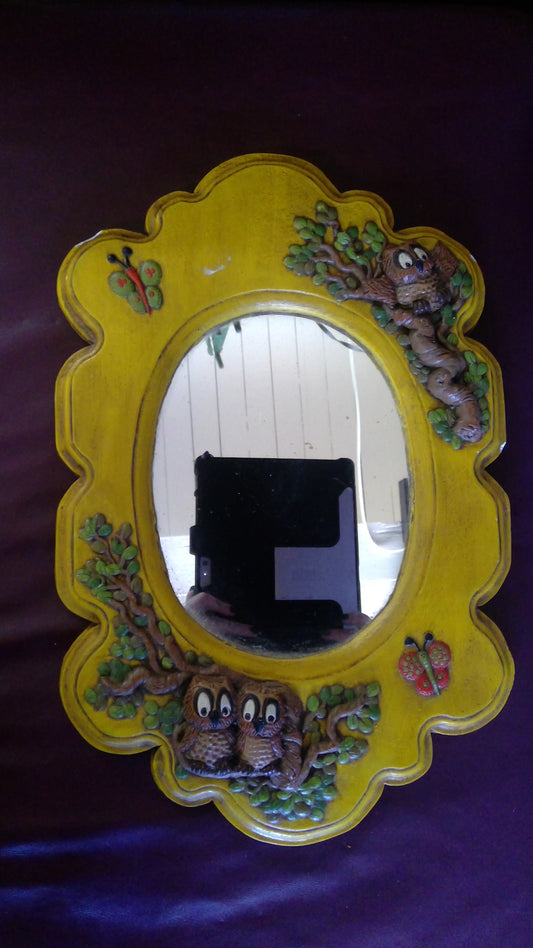 Vintage Chalkware wall Mirror