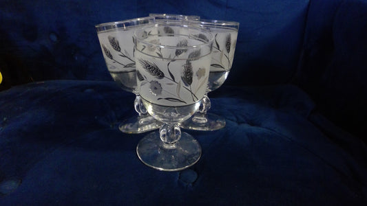 4pcs Libby Silver Wheat Water Goblets