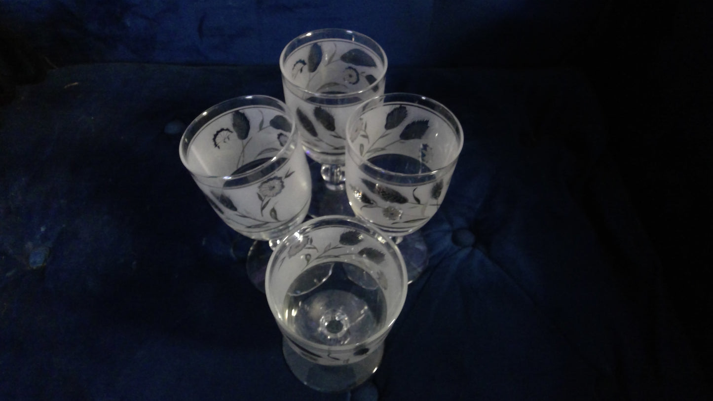 4pcs Libby Silver Wheat Water Goblets