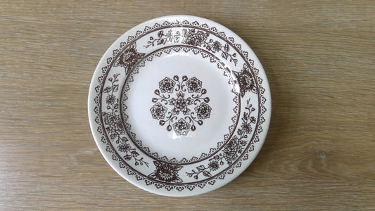4pc Brown Floral Plates